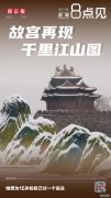 新闻8点见丨故宫角楼造景“千里江山图” 北海冰虎雕迎宾